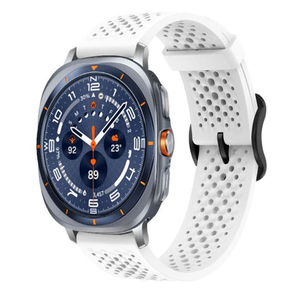 For Samsung Galaxy Watch Ultra / Ultra 2025 xDfind Breathable Silicone Watch Band(White) by xDfind
