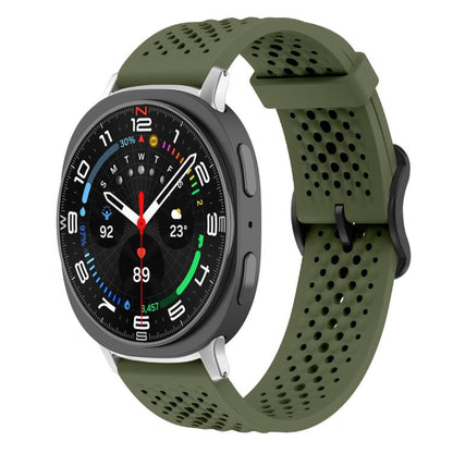 For Samsung Galaxy Watch8 / 8 Classic xDfind Breathable Silicone Watch Band(Army Green) by xDfind