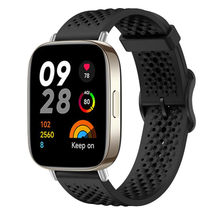 For Redmi Watch 3 xDfind Breathable Silicone Watch Band(Black) by xDfind