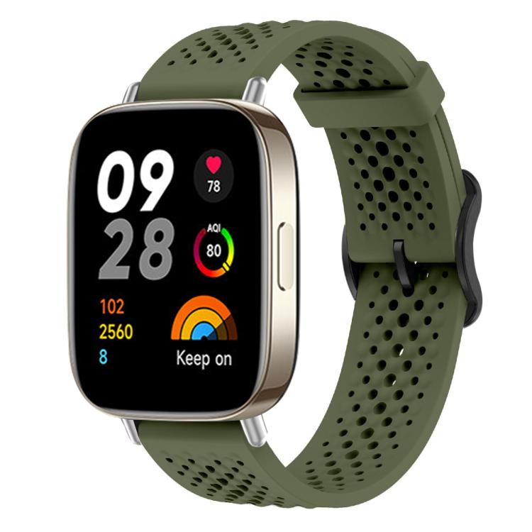 For Redmi Watch 3 xDfind Breathable Silicone Watch Band(Army Green) by xDfind