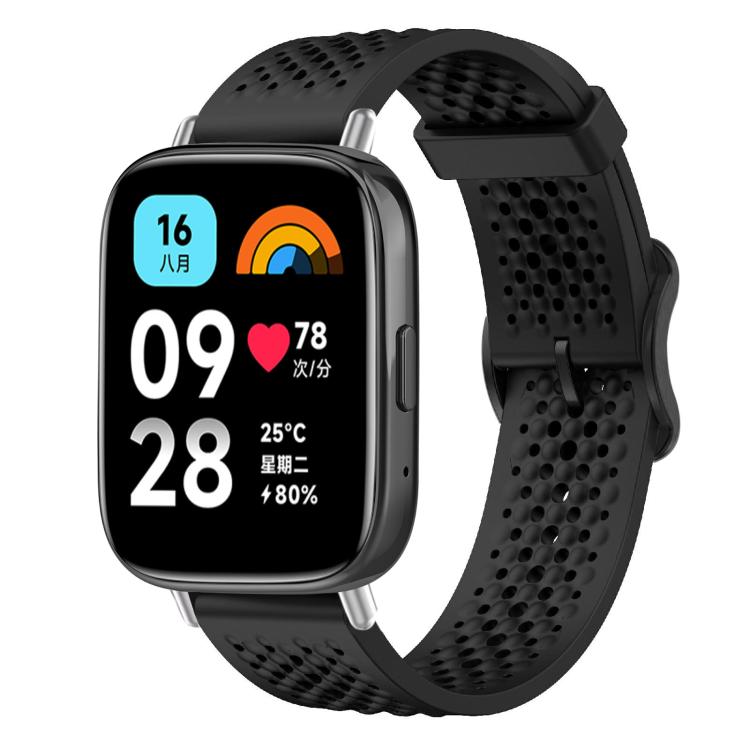 For Redmi Watch 3 Active / Watch 3 Lite xDfind Breathable Silicone Watch Band(Black) by xDfind