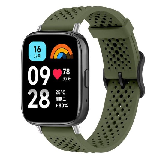 For Redmi Watch 3 Active / Watch 3 Lite xDfind Breathable Silicone Watch Band(Army Green) by xDfind