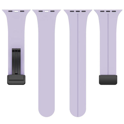 For Apple Watch 38 / 40 / 41 / S10 42mm xDfind Flat Head Groove Folding Black Buckle Silicone Watch Band(Purple) by xDfind