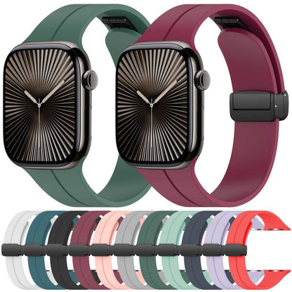 For Apple Watch 38 / 40 / 41 / S10 42mm xDfind Flat Head Groove Folding Black Buckle Silicone Watch Band(White) by xDfind