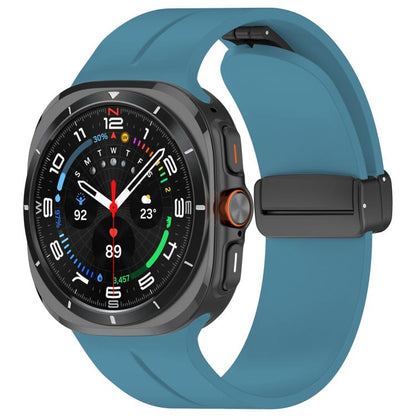 For Samsung Galaxy Watch Ultra / Ultra 2025 xDfind Flat Head Groove Folding Black Buckle Silicone Watch Band(Rock Blue) by xDfind