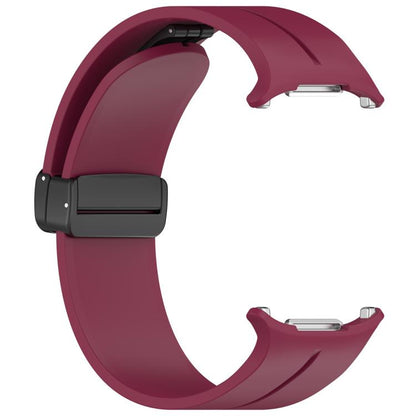 For Samsung Galaxy Watch Ultra / Ultra 2025 xDfind Flat Head Groove Folding Black Buckle Silicone Watch Band(Wine Red) by xDfind