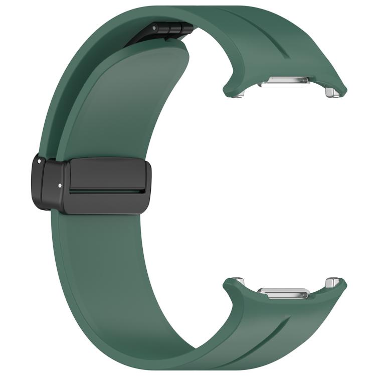 For Samsung Galaxy Watch Ultra / Ultra 2025 xDfind Flat Head Groove Folding Black Buckle Silicone Watch Band(Pine Green) by xDfind