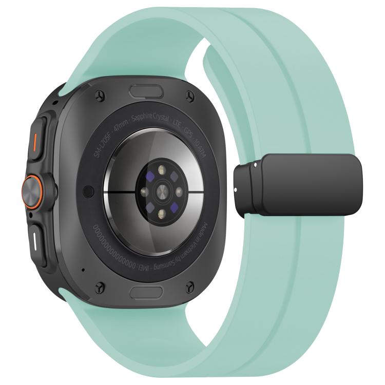 For Samsung Galaxy Watch Ultra / Ultra 2025 xDfind Flat Head Groove Folding Black Buckle Silicone Watch Band(Emerald Green) by xDfind