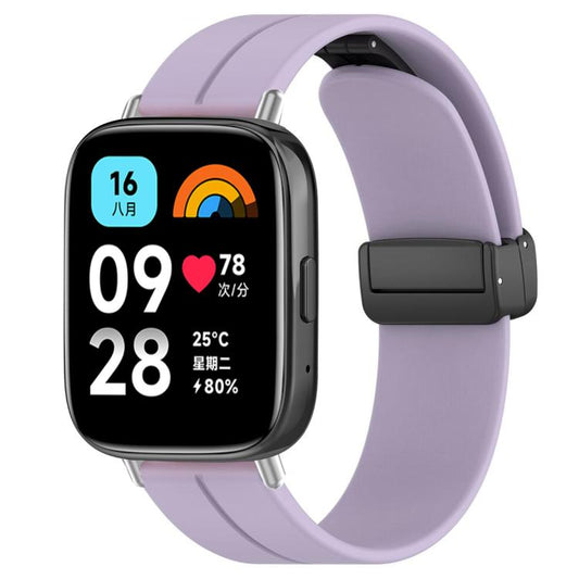 For Redmi Watch 3 Active / Watch 3 Lite xDfind Flat Head Groove Folding Black Buckle Silicone Watch Band(Purple) by xDfind