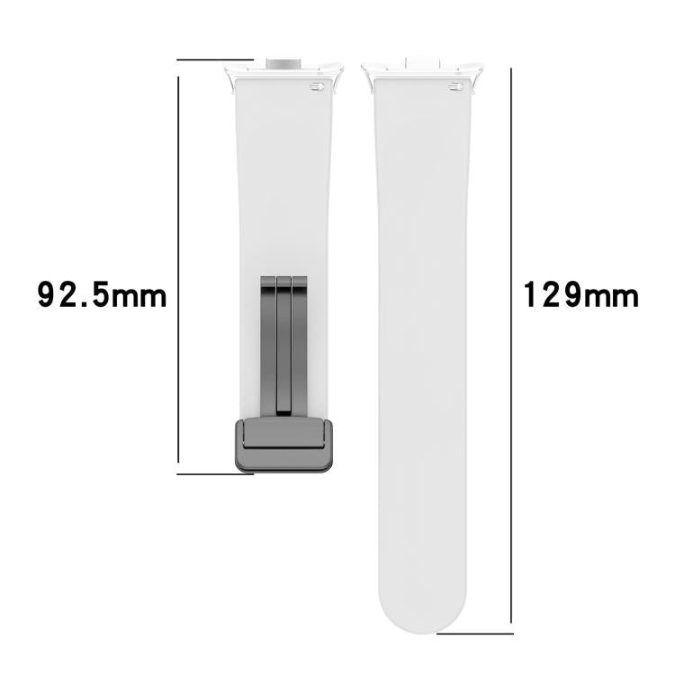 For Redmi Watch 3 xDfind Flat Head Groove Folding Black Buckle Silicone Watch Band(White) by xDfind