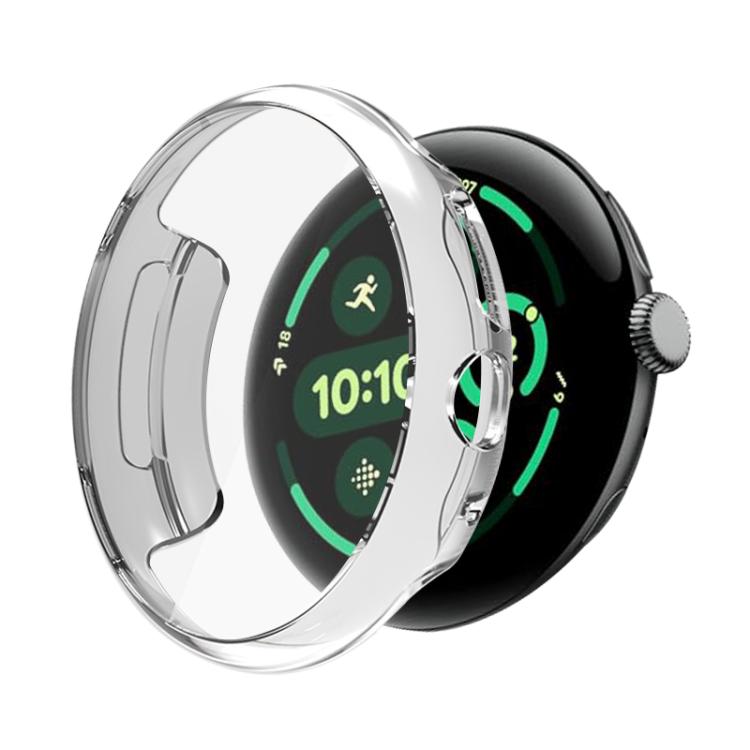 For Google Pixel Watch 3 45mm Integrated Full Coverage TPU Watch Protective Cover(Transparent) by bashfashion