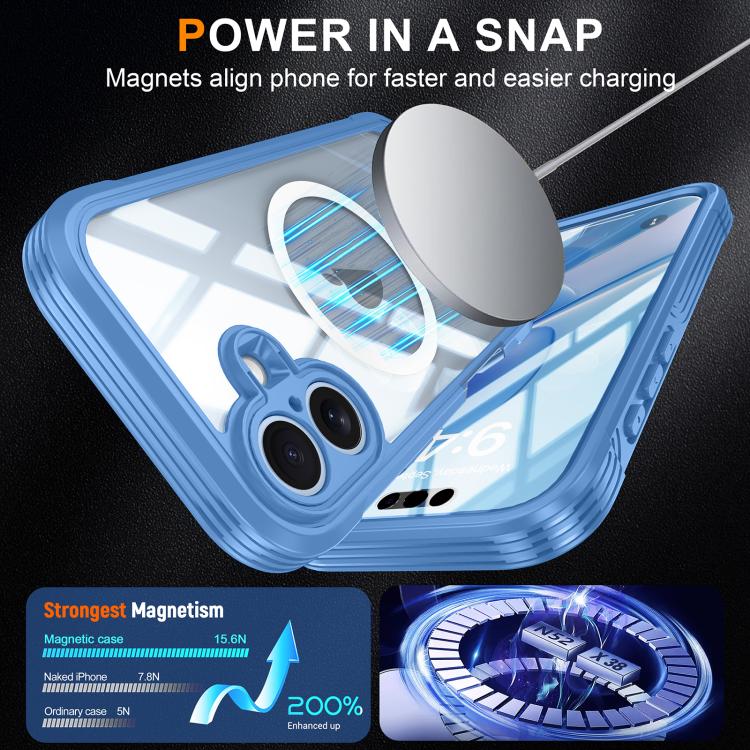 For iPhone 17 RedPepper Tempered Glass MagSafe Phone Case(Blue) by RedPepper