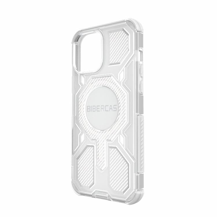 For iPhone 13 Pro Max BIBERCAS Transparent Color Series MagSafe Air Bag Shockproof Phone Case(White) by BIBERCAS