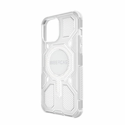 For iPhone 13 Pro Max BIBERCAS Transparent Color Series MagSafe Air Bag Shockproof Phone Case(White) by BIBERCAS
