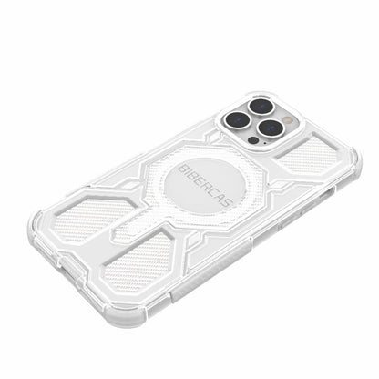 For iPhone 13 Pro Max BIBERCAS Transparent Color Series MagSafe Air Bag Shockproof Phone Case(Black) by BIBERCAS