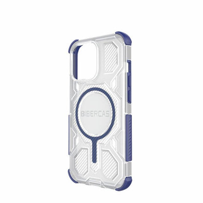 For iPhone 13 Pro BIBERCAS Transparent Color Series MagSafe Air Bag Shockproof Phone Case(Blue) by BIBERCAS