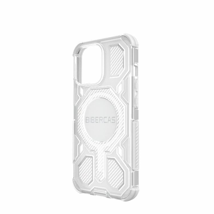 For iPhone 13 Pro BIBERCAS Transparent Color Series MagSafe Air Bag Shockproof Phone Case(White) by BIBERCAS