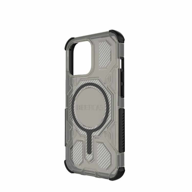 For iPhone 13 Pro BIBERCAS Transparent Color Series MagSafe Air Bag Shockproof Phone Case(Black) by BIBERCAS