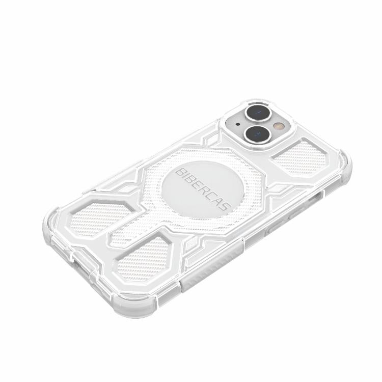 For iPhone 13 / 14 BIBERCAS Transparent Color Series MagSafe Air Bag Shockproof Phone Case(Pink) by BIBERCAS