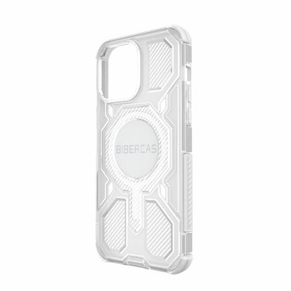 For iPhone 14 Pro Max BIBERCAS Transparent Color Series MagSafe Air Bag Shockproof Phone Case(White) by BIBERCAS