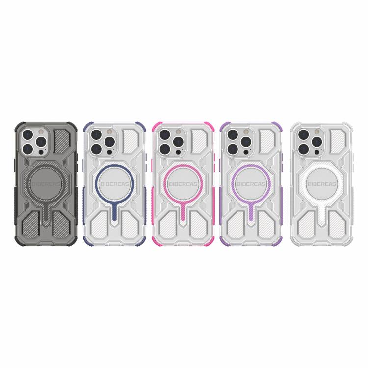 For iPhone 14 Pro Max BIBERCAS Transparent Color Series MagSafe Air Bag Shockproof Phone Case(White) by BIBERCAS