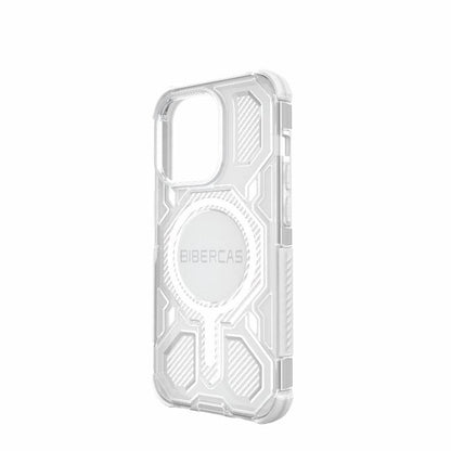 For iPhone 14 Pro BIBERCAS Transparent Color Series MagSafe Air Bag Shockproof Phone Case(White) by BIBERCAS