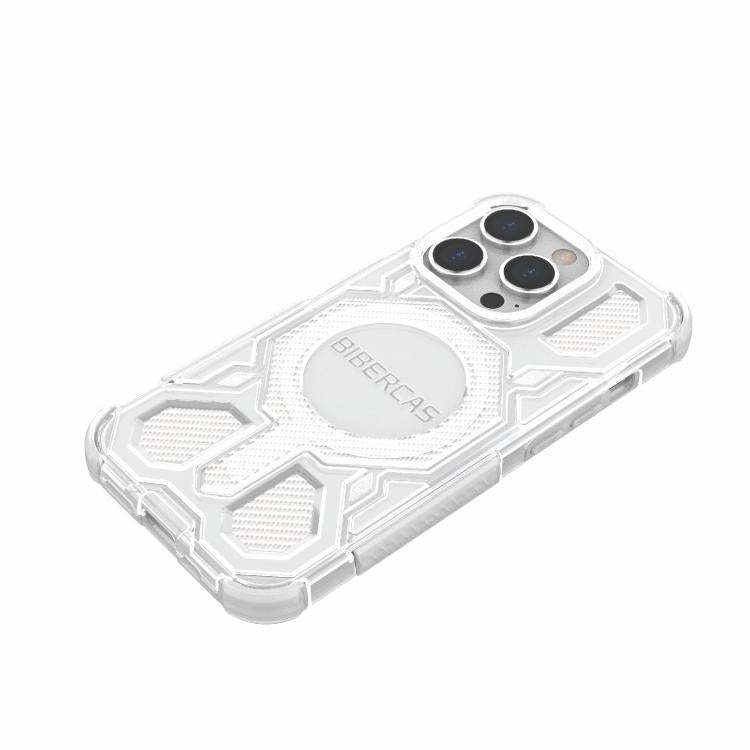 For iPhone 14 Pro BIBERCAS Transparent Color Series MagSafe Air Bag Shockproof Phone Case(White) by BIBERCAS