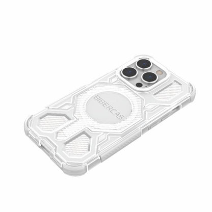 For iPhone 14 Pro BIBERCAS Transparent Color Series MagSafe Air Bag Shockproof Phone Case(White) by BIBERCAS