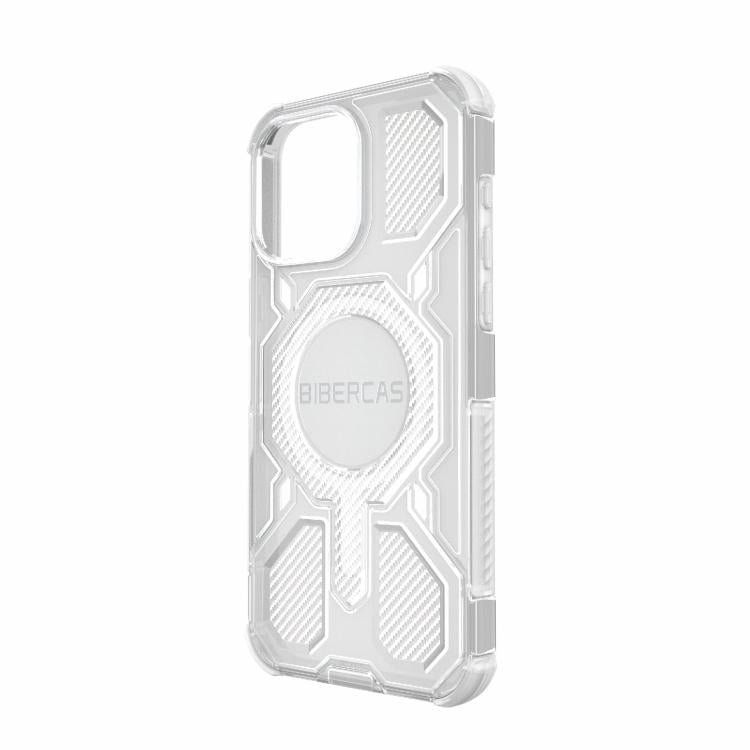 For iPhone 15 Pro Max BIBERCAS Transparent Color Series MagSafe Air Bag Shockproof Phone Case(White) by BIBERCAS