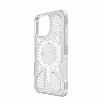 For iPhone 15 Pro Max BIBERCAS Transparent Color Series MagSafe Air Bag Shockproof Phone Case(White) by BIBERCAS