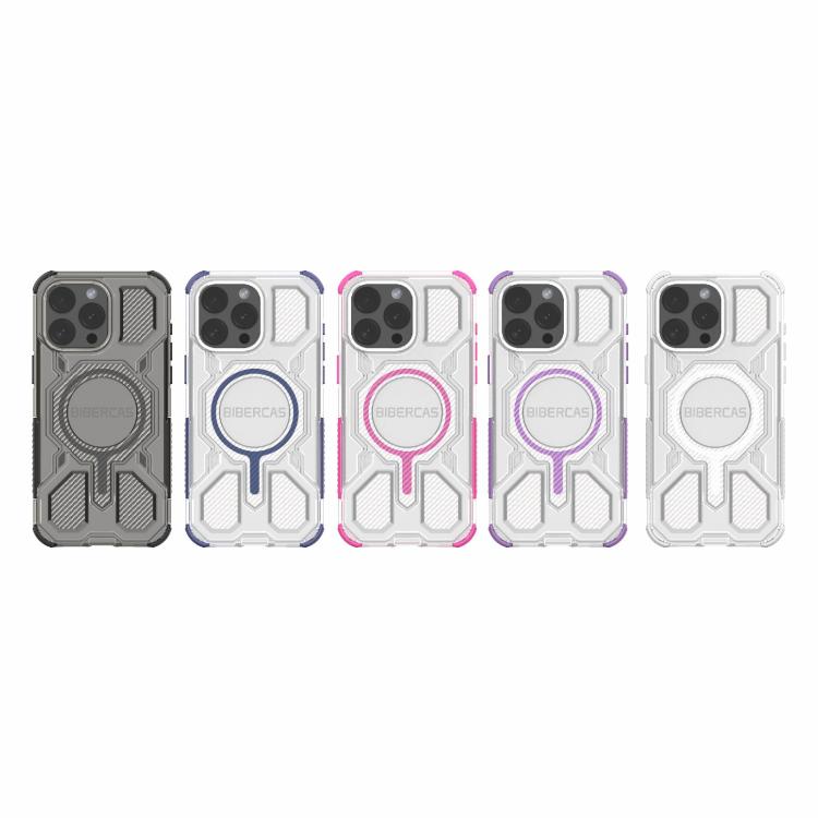 For iPhone 15 Pro Max BIBERCAS Transparent Color Series MagSafe Air Bag Shockproof Phone Case(White) by BIBERCAS