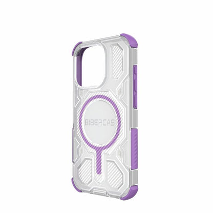 For iPhone 15 Pro BIBERCAS Transparent Color Series MagSafe Air Bag Shockproof Phone Case(Purple) by BIBERCAS