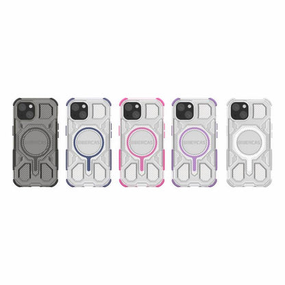 For iPhone 15 BIBERCAS Transparent Color Series MagSafe Air Bag Shockproof Phone Case(White) by BIBERCAS