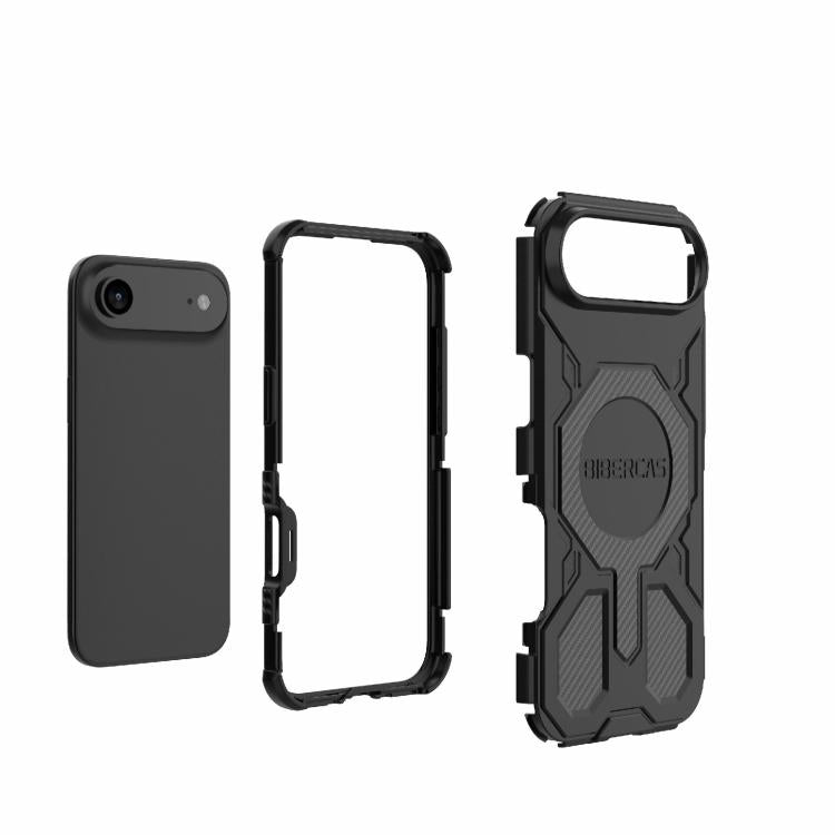 For iPhone Air BIBERCAS Real Color Series MagSafe Shockproof Phone Case(Black) by BIBERCAS