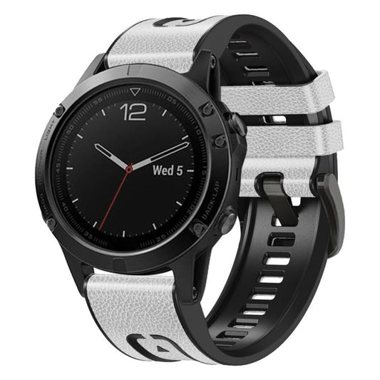 For Garmin 22mm xDfind Leather Skin Silicone Quick Release Watch Band(White) by xDfind