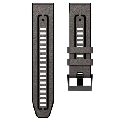 For Garmin 26mm xDfind Leather Skin Silicone Quick Release Watch Band(Starry Gray) by xDfind