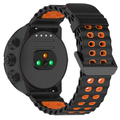 For Suunto 9 / 7 / Spartan Sport xDfind Ocean Dual Pin Buckle Silicone Watch Band(Black Orange) by xDfind