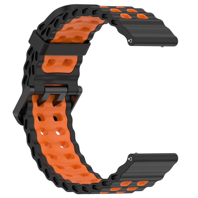 For Suunto 9 / 7 / Spartan Sport xDfind Ocean Dual Pin Buckle Silicone Watch Band(Black Orange) by xDfind