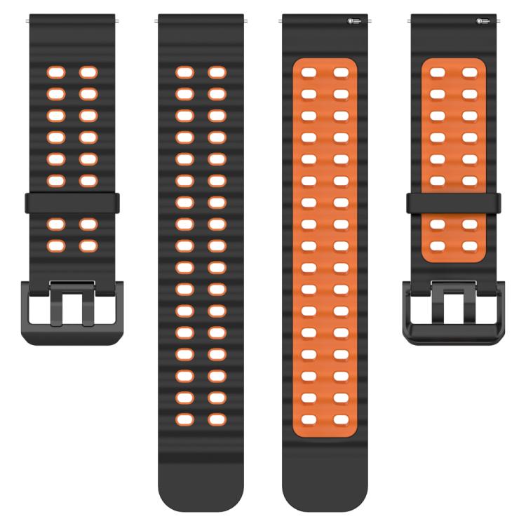For Suunto 9 / 7 / Spartan Sport xDfind Ocean Dual Pin Buckle Silicone Watch Band(Black Orange) by xDfind