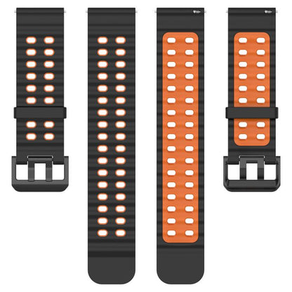 For Suunto 9 / 7 / Spartan Sport xDfind Ocean Dual Pin Buckle Silicone Watch Band(Black Orange) by xDfind