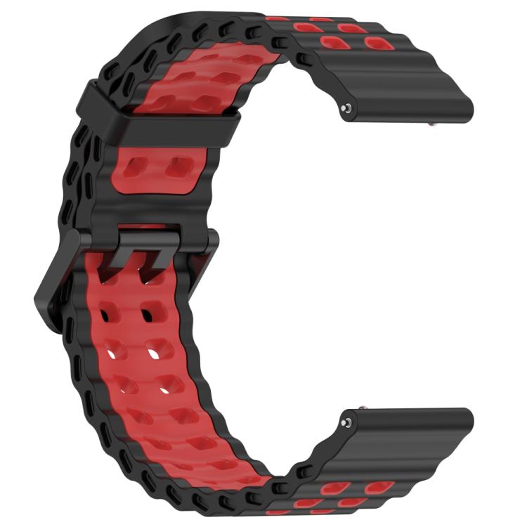 For Suunto 9 / 7 / Spartan Sport xDfind Ocean Dual Pin Buckle Silicone Watch Band(Black Red) by xDfind