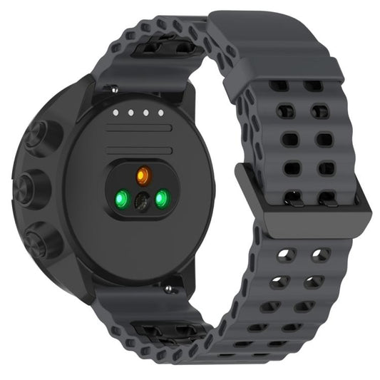 For Suunto 9 / 7 / Spartan Sport xDfind Ocean Dual Pin Buckle Silicone Watch Band(Coal Black) by xDfind