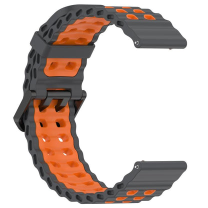 For Suunto 9 / 7 / Spartan Sport xDfind Ocean Dual Pin Buckle Silicone Watch Band(Space Grey Orange) by xDfind