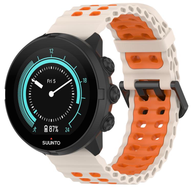 For Suunto 9 / 7 / Spartan Sport xDfind Ocean Dual Pin Buckle Silicone Watch Band(Starlight Orange) by xDfind
