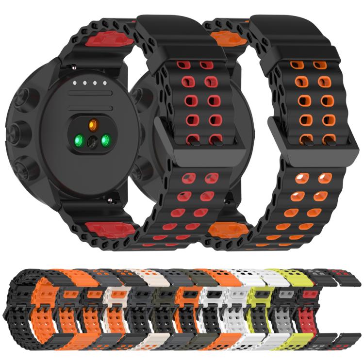For Suunto 9 / 7 / Spartan Sport xDfind Ocean Dual Pin Buckle Silicone Watch Band(Space Grey Orange) by xDfind
