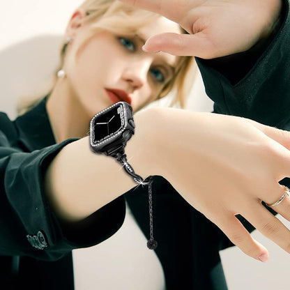 For Apple Watch 42 / 44 / 45 / 46 / 49mm xDfind Twist Bracelet Diamond Metal Watch Band(Silver) by xDfind