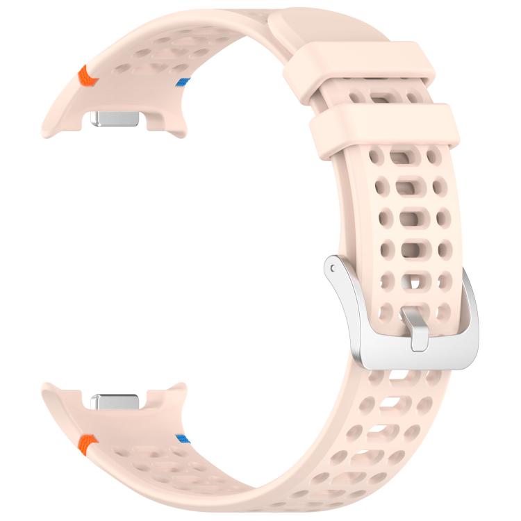 For Samsung Galaxy Watch8 / Watch8 Classic xDfind Alloy Silver Buckle Breathable Hole Silicone Watch Band(Pink) by xDfind