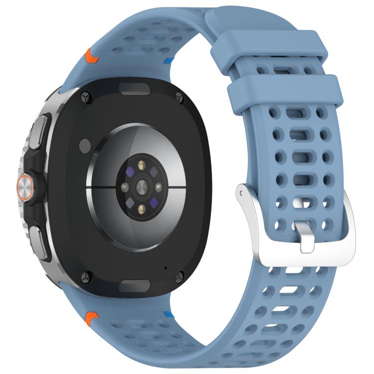 For Samsung Galaxy Watch8 / Watch8 Classic xDfind Alloy Silver Buckle Breathable Hole Silicone Watch Band(Official Blue) by xDfind