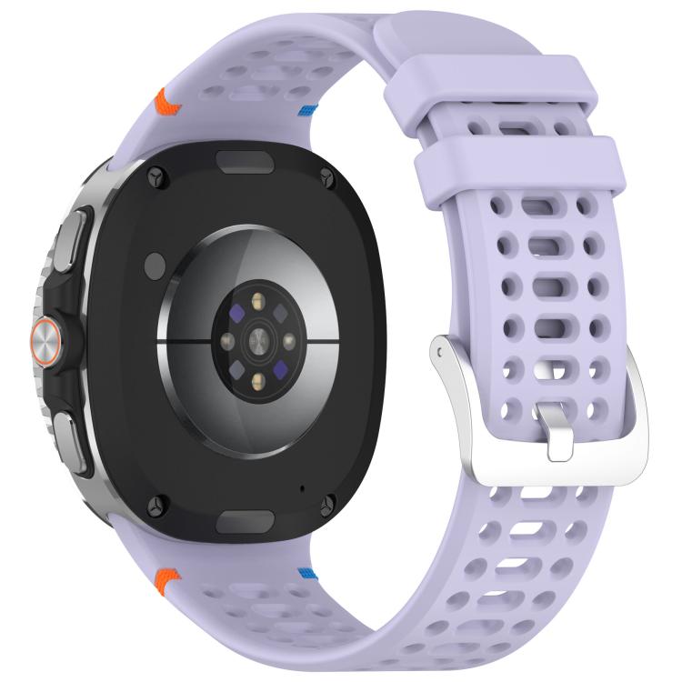 For Samsung Galaxy Watch8 / Watch8 Classic xDfind Alloy Silver Buckle Breathable Hole Silicone Watch Band(Official Purple) by xDfind