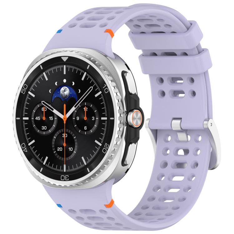 For Samsung Galaxy Watch8 / Watch8 Classic xDfind Alloy Silver Buckle Breathable Hole Silicone Watch Band(Official Purple) by xDfind